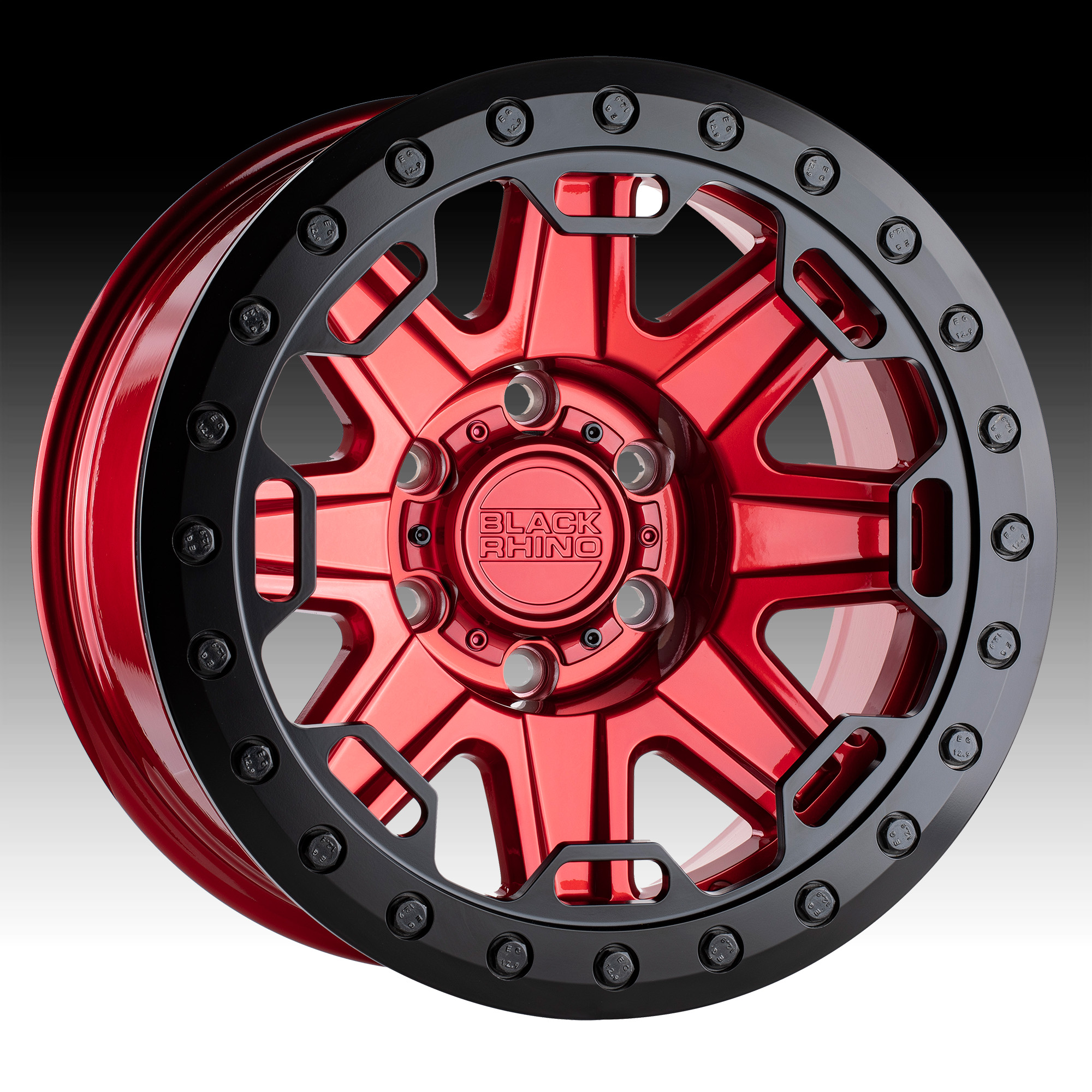 Black Rhino Rift Beadlock Candy Red Custom Truck Wheels - Rift Beadlock